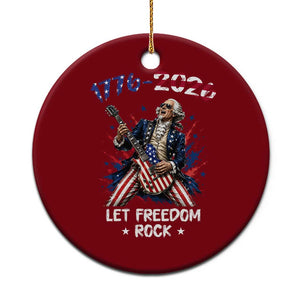 Let Freedom Rock George Washington Rock Star Ceramic Ornament Funny Electric Guitar Player American Flag Suit 1776 to 2026 Semiquincentennial