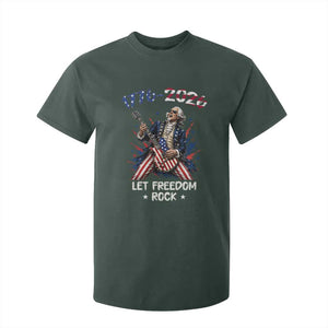 Let Freedom Rock George Washington Rock Star T Shirt For Kid Funny Electric Guitar Player American Flag Suit 1776 to 2026 Semiquincentennial