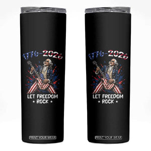 Let Freedom Rock George Washington Rock Star Skinny Tumbler Funny Electric Guitar Player American Flag Suit 1776 to 2026 Semiquincentennial
