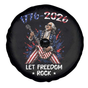 Let Freedom Rock George Washington Rock Star Spare Tire Cover Funny Electric Guitar Player American Flag Suit 1776 to 2026 Semiquincentennial