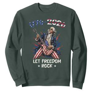Let Freedom Rock George Washington Rock Star Sweatshirt Funny Electric Guitar Player American Flag Suit 1776 to 2026 Semiquincentennial
