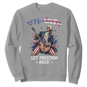 Let Freedom Rock George Washington Rock Star Sweatshirt Funny Electric Guitar Player American Flag Suit 1776 to 2026 Semiquincentennial