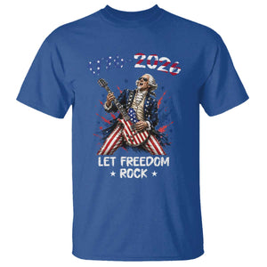Let Freedom Rock George Washington Rock Star T Shirt Funny Electric Guitar Player American Flag Suit 1776 to 2026 Semiquincentennial