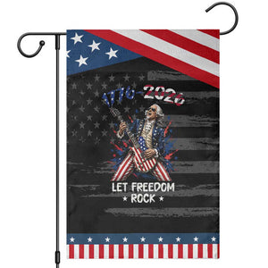 Let Freedom Rock George Washington Rock Star Patriotic Garden Flag Funny Electric Guitar Player American Flag Suit 1776 to 2026 Semiquincentennial
