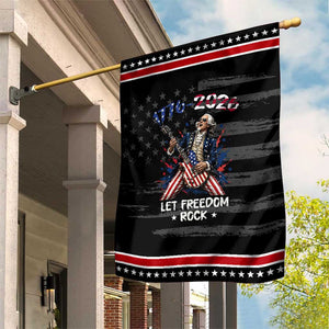 Let Freedom Rock George Washington Rock Star Patriotic Garden Flag Funny Electric Guitar Player American Flag Suit 1776 to 2026 Semiquincentennial