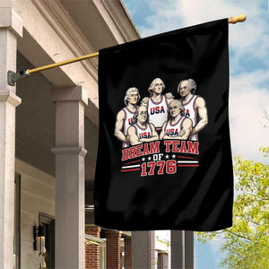 Dream Team of 1776 Funny Founding Fathers Basketball Players Garden Flag Patriotic Sports Team Parody 4th of July 250th Anniversary