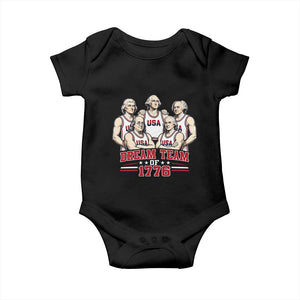 Dream Team of 1776 Funny Founding Fathers Basketball Players Baby Onesie Patriotic Sports Team Parody 4th of July 250th Anniversary