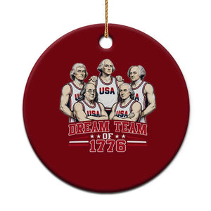 Dream Team of 1776 Funny Founding Fathers Basketball Players Ceramic Ornament Patriotic Sports Team Parody 4th of July 250th Anniversary