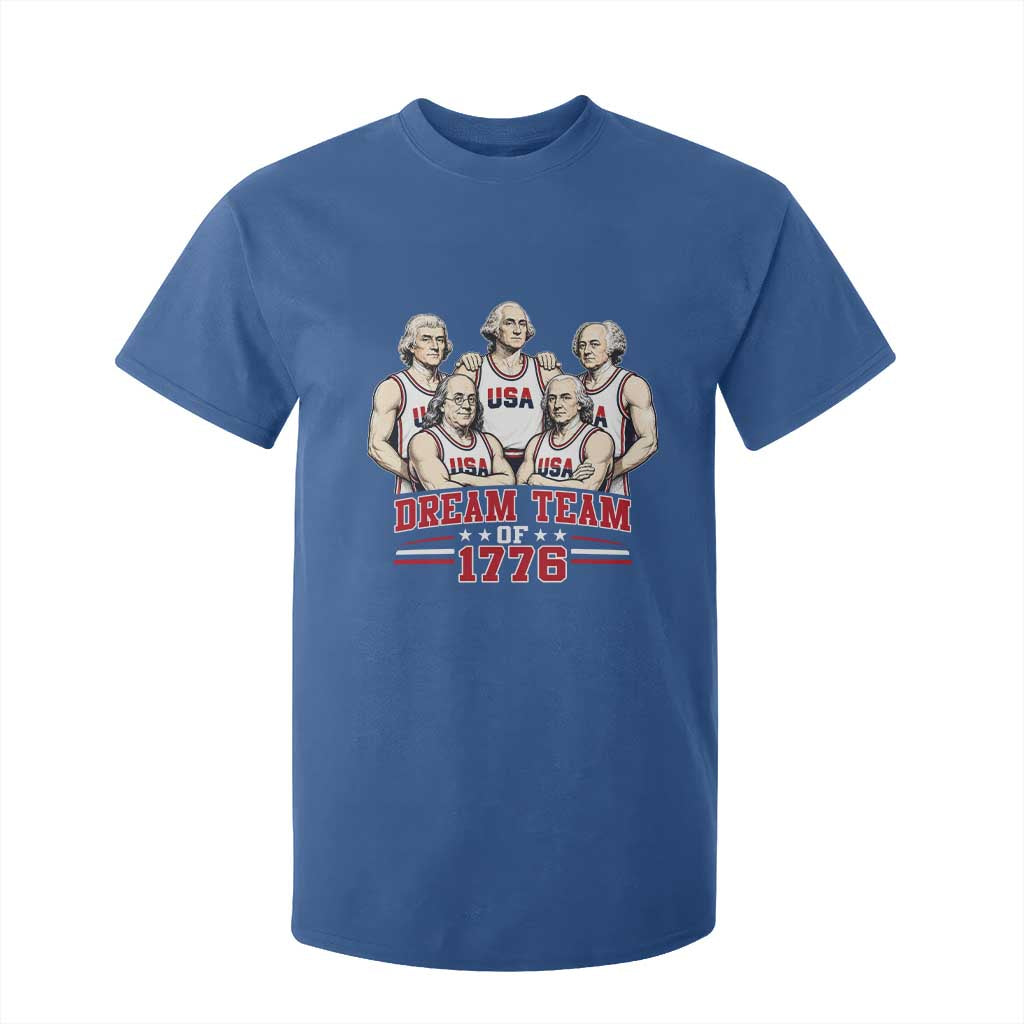 Dream Team of 1776 Funny Founding Fathers Basketball Players T Shirt For Kid Patriotic Sports Team Parody 4th of July 250th Anniversary