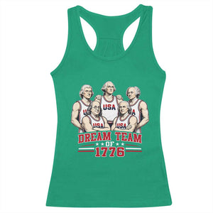 Dream Team of 1776 Funny Founding Fathers Basketball Players Racerback Tank Top Patriotic Sports Team Parody 4th of July 250th Anniversary