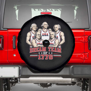 Dream Team of 1776 Funny Founding Fathers Basketball Players Spare Tire Cover Patriotic Sports Team Parody 4th of July 250th Anniversary