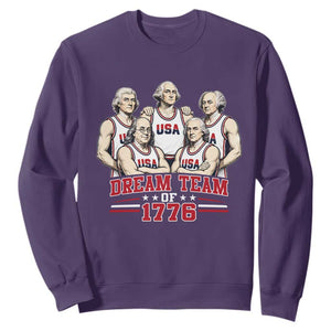 Dream Team of 1776 Funny Founding Fathers Basketball Players Sweatshirt Patriotic Sports Team Parody 4th of July 250th Anniversary
