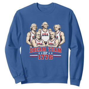 Dream Team of 1776 Funny Founding Fathers Basketball Players Sweatshirt Patriotic Sports Team Parody 4th of July 250th Anniversary