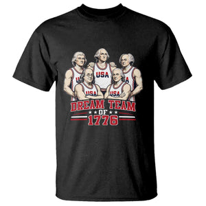 Dream Team of 1776 Funny Founding Fathers Basketball Players T Shirt Patriotic Sports Team Parody 4th of July 250th Anniversary