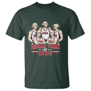 Dream Team of 1776 Funny Founding Fathers Basketball Players T Shirt Patriotic Sports Team Parody 4th of July 250th Anniversary