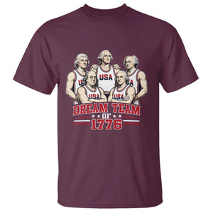 Dream Team of 1776 Funny Founding Fathers Basketball Players T Shirt Patriotic Sports Team Parody 4th of July 250th Anniversary