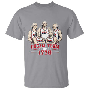 Dream Team of 1776 Funny Founding Fathers Basketball Players T Shirt Patriotic Sports Team Parody 4th of July 250th Anniversary