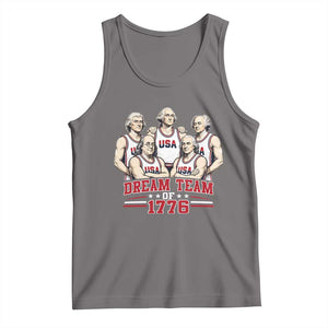 Dream Team of 1776 Funny Founding Fathers Basketball Players Tank Top Patriotic Sports Team Parody 4th of July 250th Anniversary