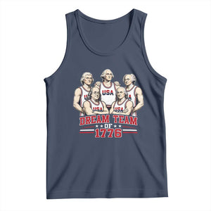 Dream Team of 1776 Funny Founding Fathers Basketball Players Tank Top Patriotic Sports Team Parody 4th of July 250th Anniversary