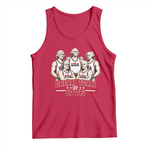 Dream Team of 1776 Funny Founding Fathers Basketball Players Tank Top Patriotic Sports Team Parody 4th of July 250th Anniversary