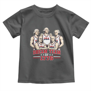 Dream Team of 1776 Funny Founding Fathers Basketball Players Toddler T Shirt Patriotic Sports Team Parody 4th of July 250th Anniversary