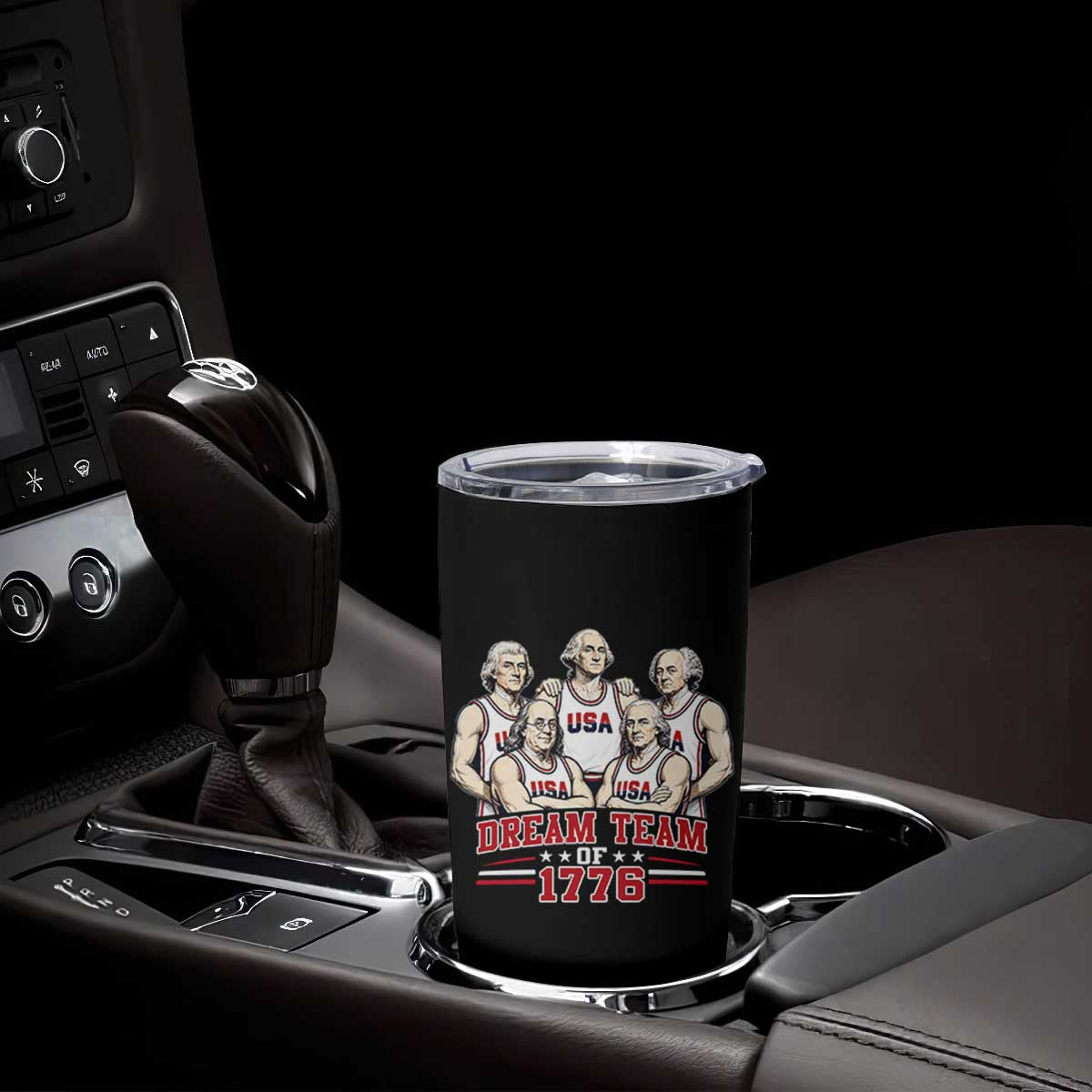 Dream Team of 1776 Funny Founding Fathers Basketball Players Tumbler Cup Patriotic Sports Team Parody 4th of July 250th Anniversary