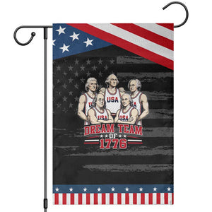 Dream Team of 1776 Funny Founding Fathers Basketball Players Patriotic Garden Flag Sports Team Parody 4th of July 250th Anniversary