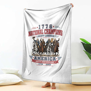 1776 National Champions Liberty Legends Vintage Throw Blanket Horseback Founding Fathers America 250th Anniversary