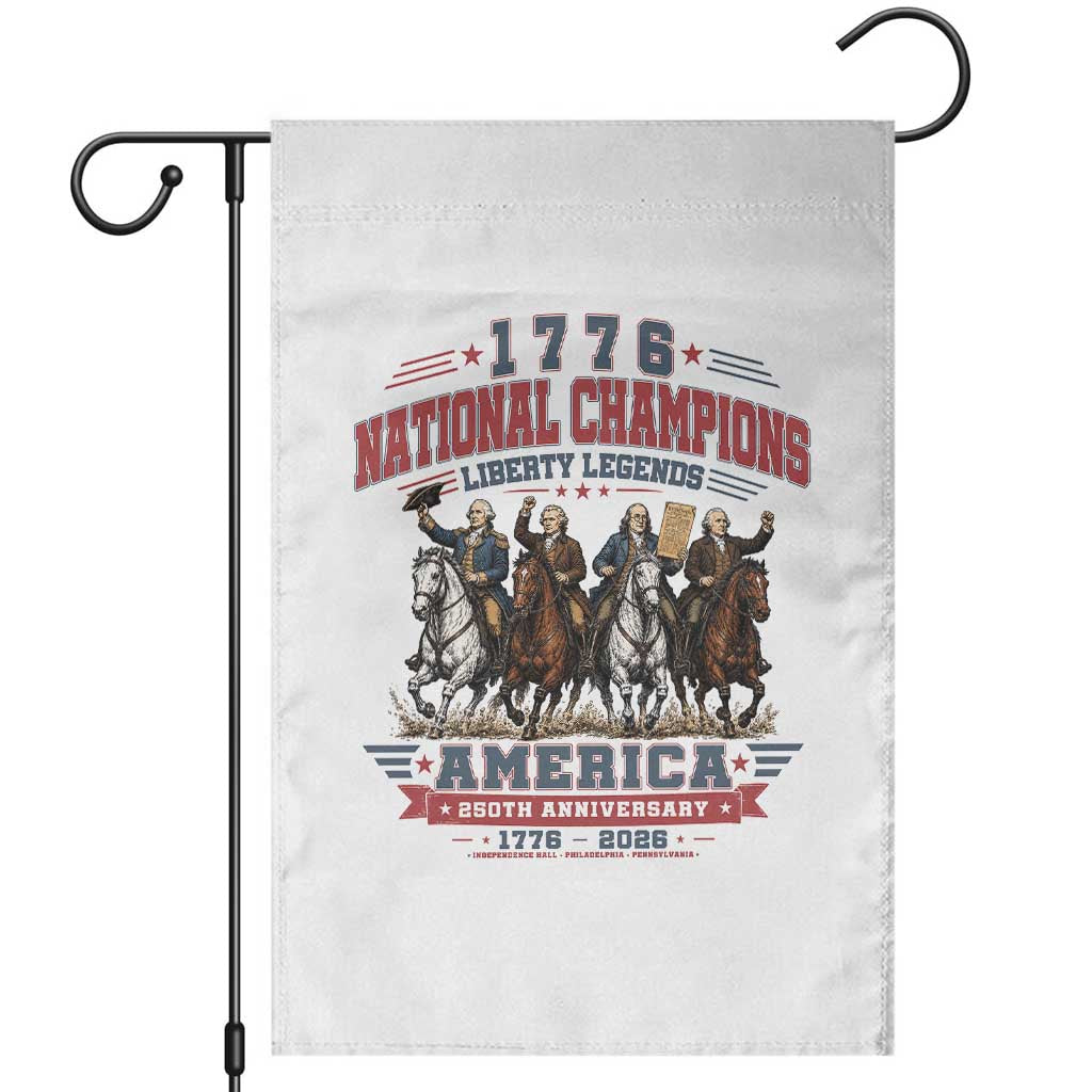 1776 National Champions Liberty Legends Vintage Garden Flag Horseback Founding Fathers America 250th Anniversary
