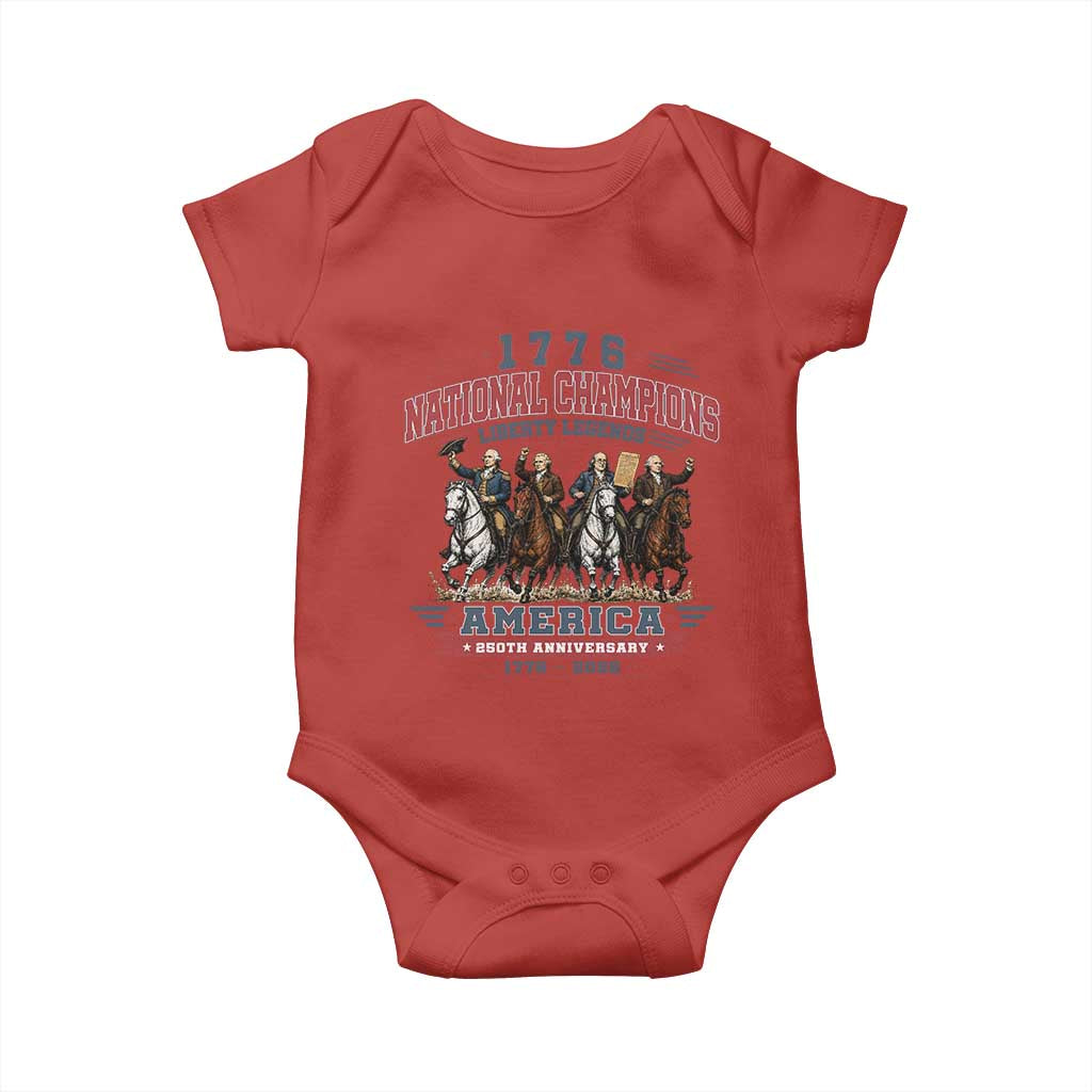 1776 National Champions Liberty Legends Vintage Baby Onesie Horseback Founding Fathers America 250th Anniversary