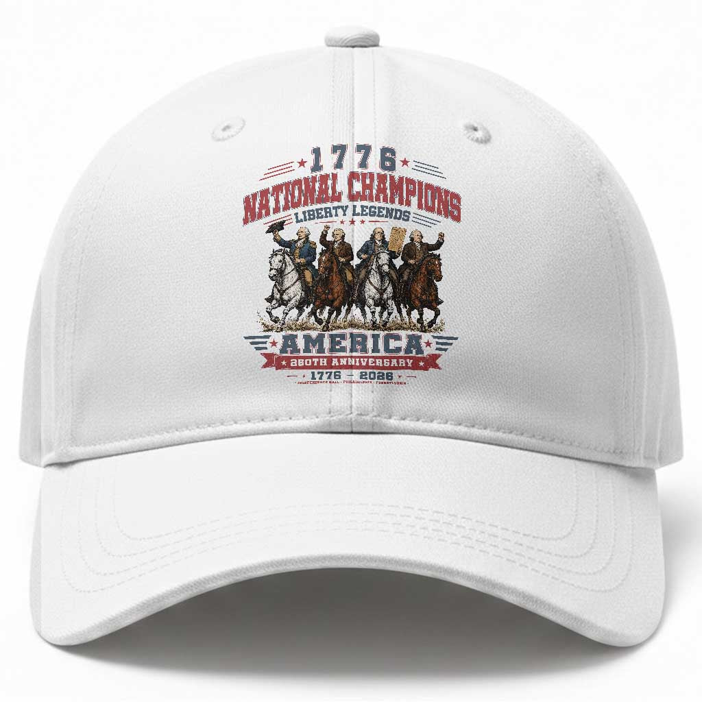 1776 National Champions Liberty Legends Vintage Baseball Cap Horseback Founding Fathers America 250th Anniversary