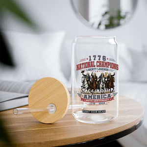 1776 National Champions Liberty Legends Vintage Glass Can Horseback Founding Fathers America 250th Anniversary