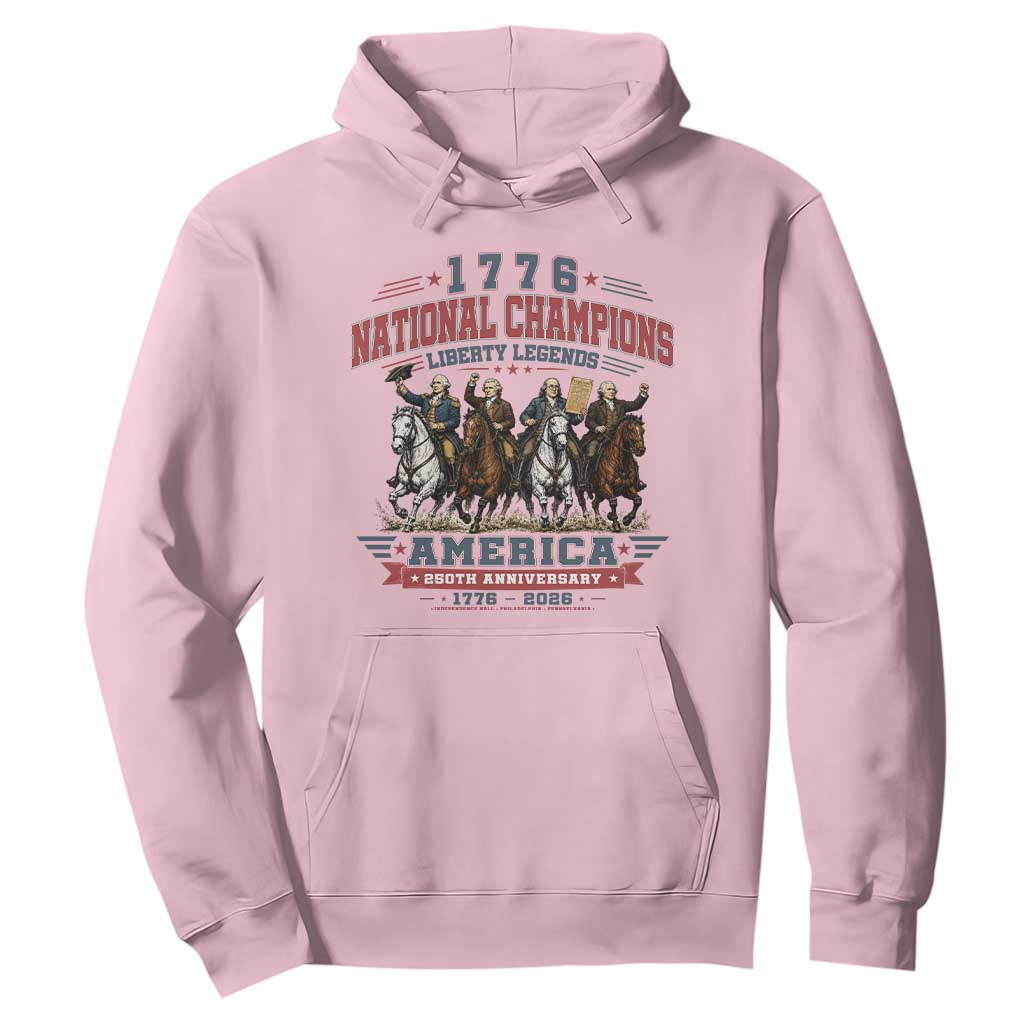 1776 National Champions Liberty Legends Vintage Hoodie Horseback Founding Fathers America 250th Anniversary