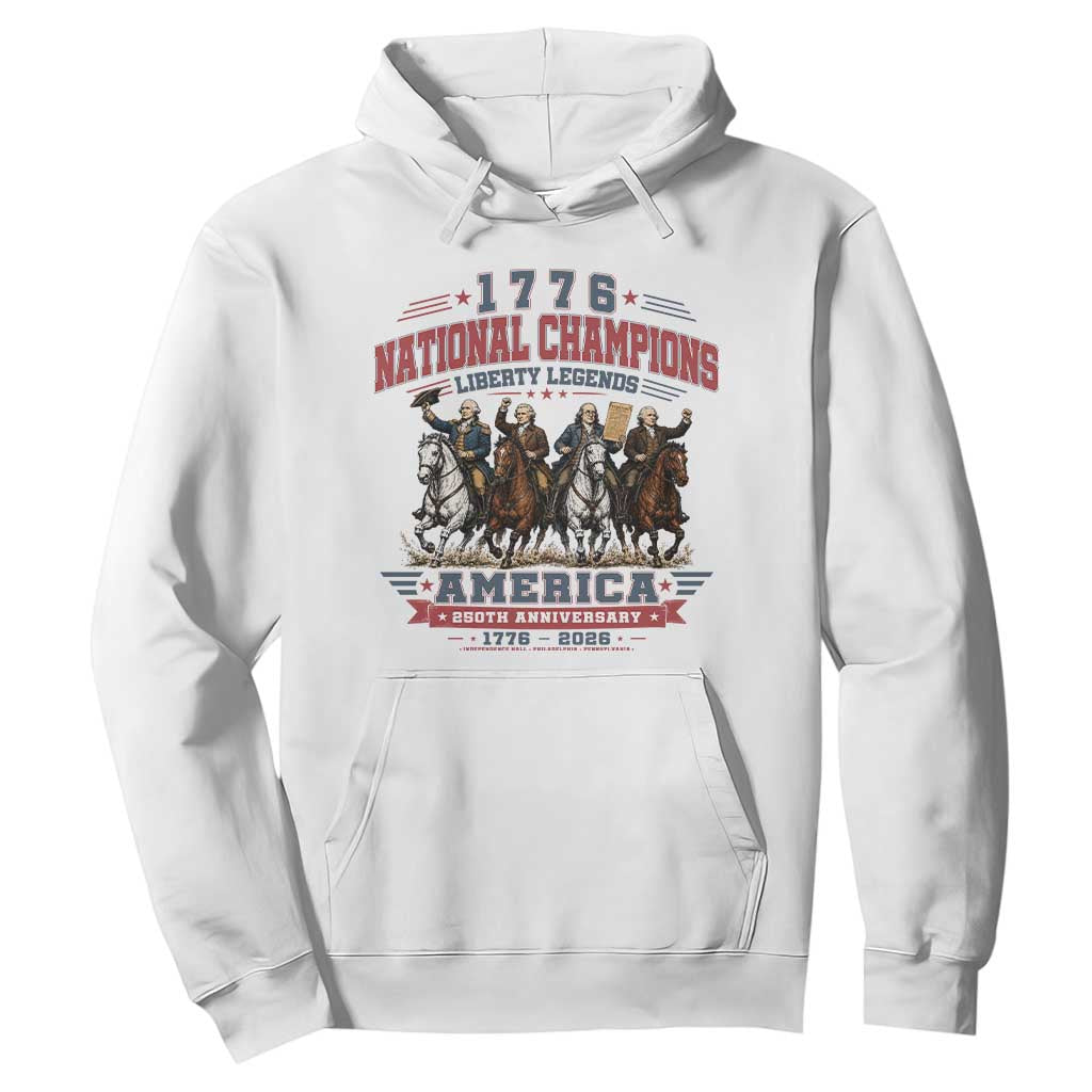 1776 National Champions Liberty Legends Vintage Hoodie Horseback Founding Fathers America 250th Anniversary