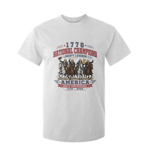 1776 National Champions Liberty Legends Vintage T Shirt For Kid Horseback Founding Fathers America 250th Anniversary