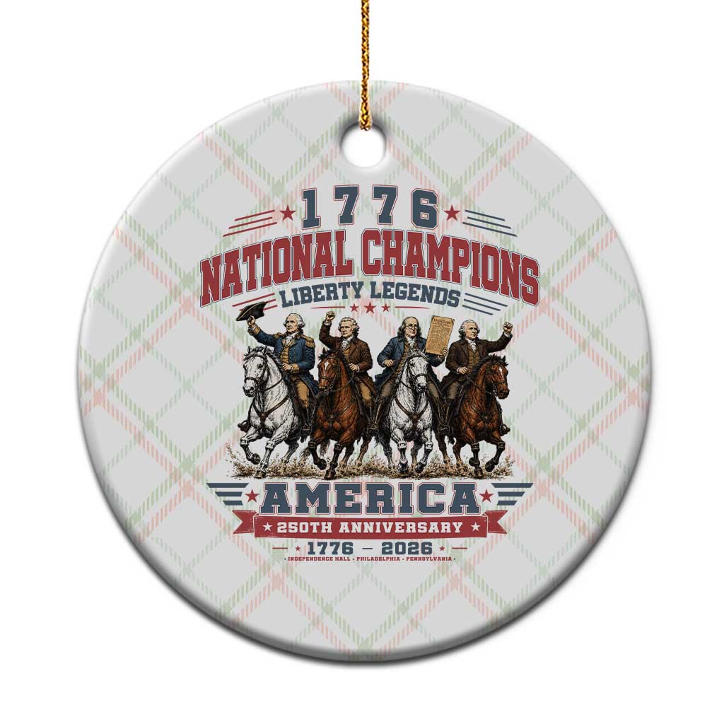 1776 National Champions Liberty Legends Vintage Ceramic Ornament Horseback Founding Fathers America 250th Anniversary