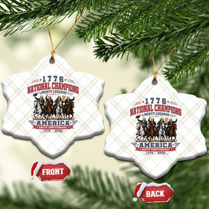 1776 National Champions Liberty Legends Vintage Ceramic Ornament Horseback Founding Fathers America 250th Anniversary