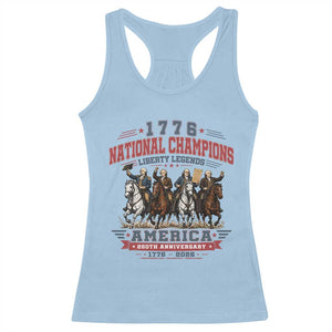 1776 National Champions Liberty Legends Vintage Racerback Tank Top Horseback Founding Fathers America 250th Anniversary
