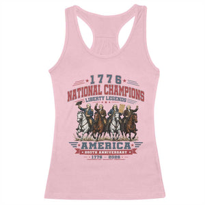 1776 National Champions Liberty Legends Vintage Racerback Tank Top Horseback Founding Fathers America 250th Anniversary