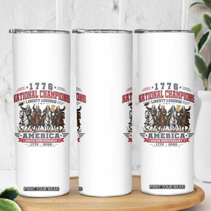 1776 National Champions Liberty Legends Vintage Skinny Tumbler Horseback Founding Fathers America 250th Anniversary
