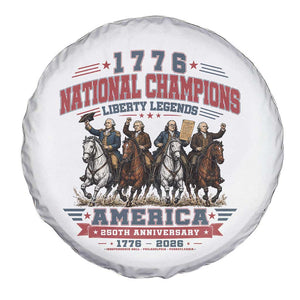 1776 National Champions Liberty Legends Vintage Spare Tire Cover Horseback Founding Fathers America 250th Anniversary