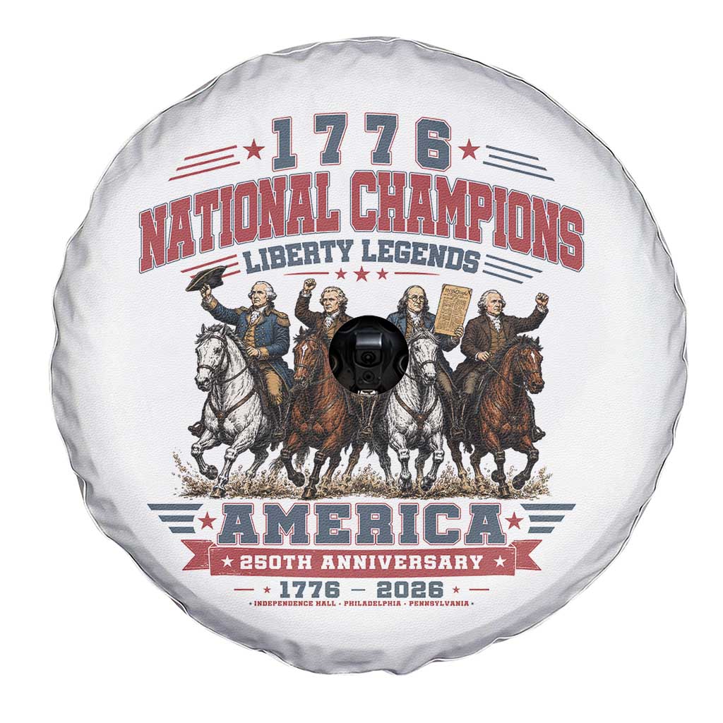 1776 National Champions Liberty Legends Vintage Spare Tire Cover Horseback Founding Fathers America 250th Anniversary