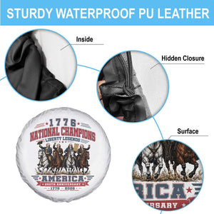 1776 National Champions Liberty Legends Vintage Spare Tire Cover Horseback Founding Fathers America 250th Anniversary