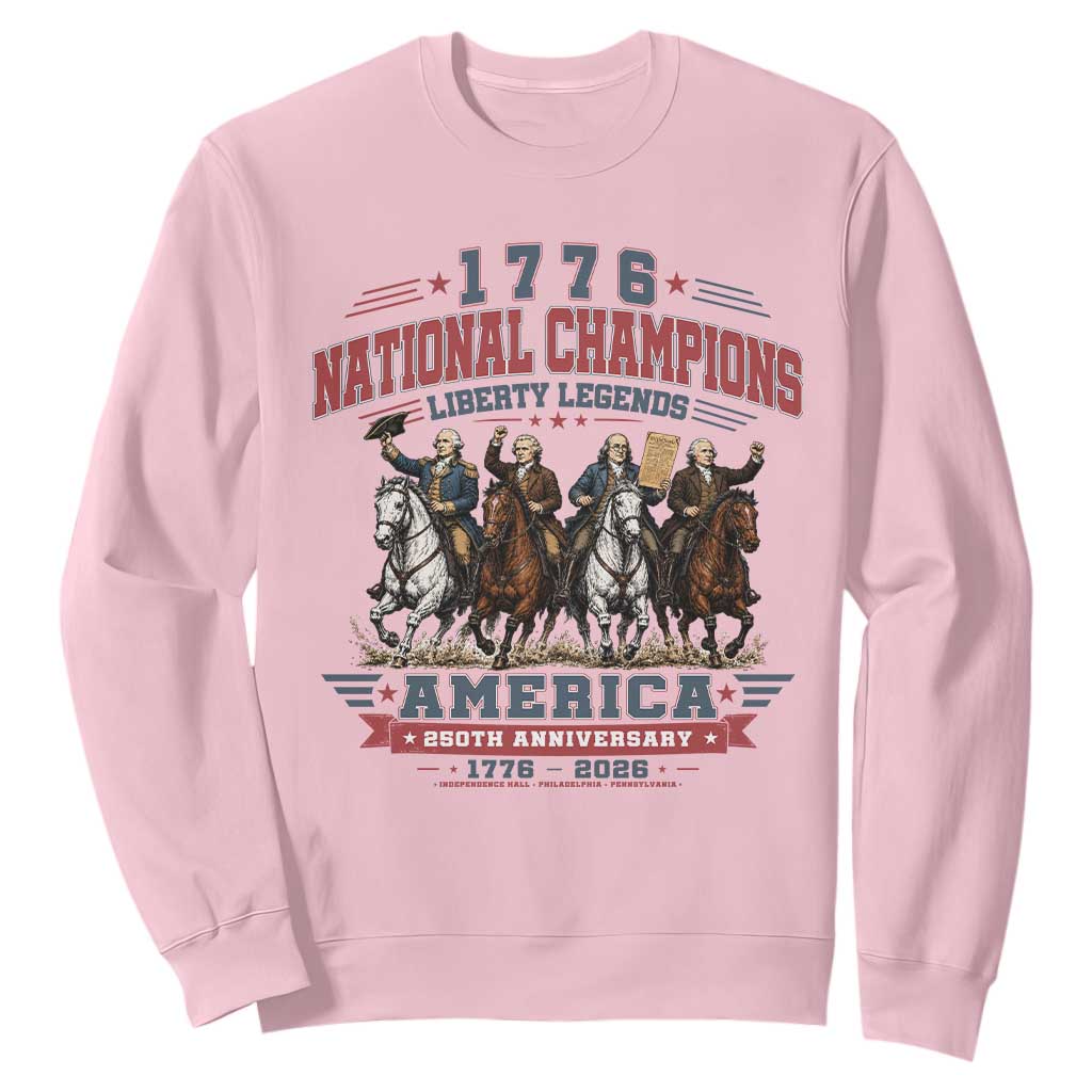 1776 National Champions Liberty Legends Vintage Sweatshirt Horseback Founding Fathers America 250th Anniversary
