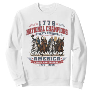 1776 National Champions Liberty Legends Vintage Sweatshirt Horseback Founding Fathers America 250th Anniversary