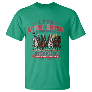 1776 National Champions Liberty Legends Vintage T Shirt Horseback Founding Fathers America 250th Anniversary