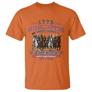 1776 National Champions Liberty Legends Vintage T Shirt Horseback Founding Fathers America 250th Anniversary