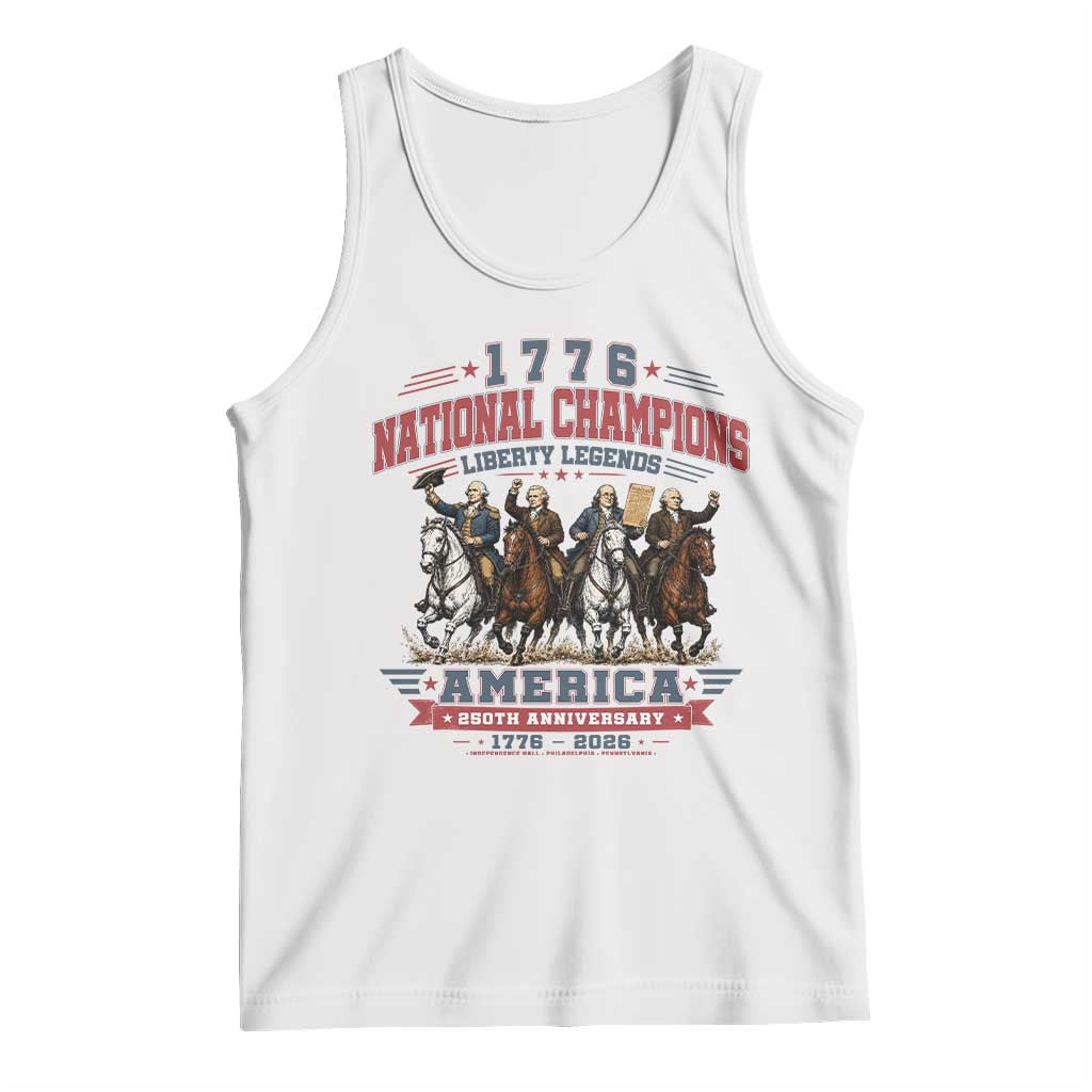 1776 National Champions Liberty Legends Vintage Tank Top Horseback Founding Fathers America 250th Anniversary