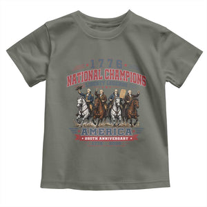1776 National Champions Liberty Legends Vintage Toddler T Shirt Horseback Founding Fathers America 250th Anniversary