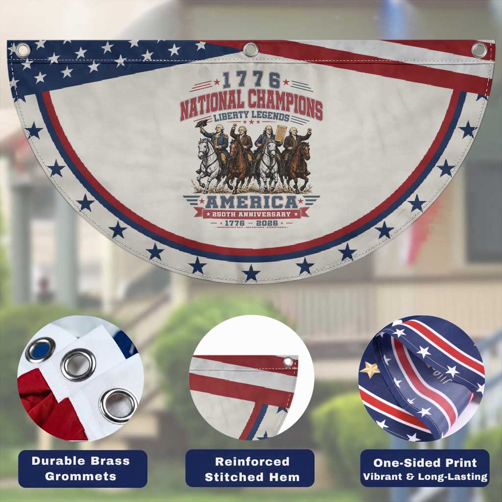 1776 National Champions Liberty Legends Vintage Patriotic Fan Flag Horseback Founding Fathers America 250th Anniversary